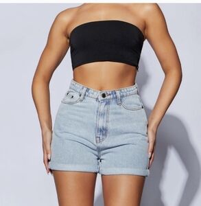 EUC Meshki Size 8 High Waisted Light Wash Blue Jean Shorts!
